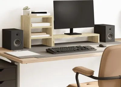 Produktbild von Möbel Bildschirmständer/Monitorständer - Modernes Notebookständer - mit Schreibtisch-Organizer Sonoma-Eiche Promotion660216 - Computertische