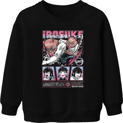 Produktbild von Inosuke Kimetsu no Yaiba Ebermaske Anime Geschenk Kinder Sweatshirt Pullover, Schwarz, 104