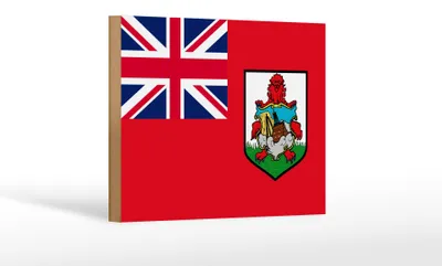 Produktbild von Holzschild Flagge Bermudas 18x12cm Flag of Bermuda