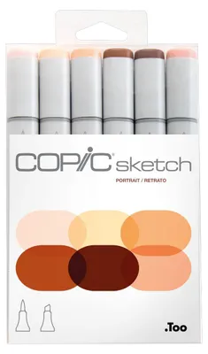 Zdjęcie produktu dla COPIC 21075666 Zestaw 6 markerów COPIC do szkicowania „Portrait”