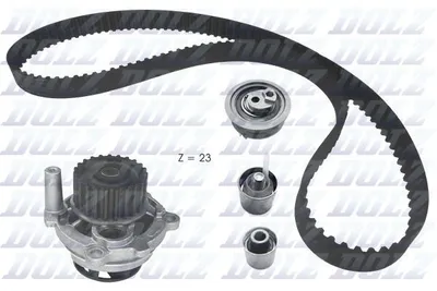 Produktbild von DOLZ KD166 Zahnriemensatz + Wasserpumpe für VW Golf V Schrägheck (1K1) TOURAN (1T1, 1T2) Passat Variant (3C5) GOLF PLUS (5M1, 521) für AUDI