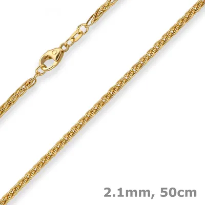 2-1mm-Zopfkette-rund-aus-585-Gelbgold-50cm