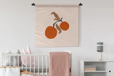 Produktbild von MuchoWow® Wandteppich Wandbehang Sommer - Äpfel - Pastell 90x90 cm Tapisserie Dekoration Wandtuch - Wandaufhänger