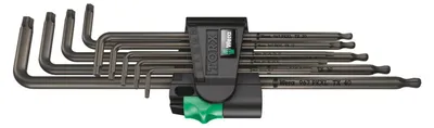 Productafbeelding van WERA setsleutelset voor Torx-schroeven, maat T8-T40, 9-delig, 90 x 224 mm