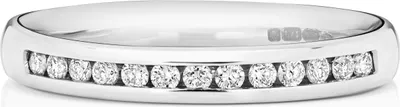 Produktbild von 9 Karat (375) Weißgold Halb Eternity Diamant Trauring/Ehering/Hochzeitsring Brillant-Schliff 0.17 Karat GH - SI3-I1, 54 (17.2); TRS187889KWRSN