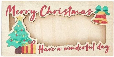 Productafbeelding van Kerstboxen van hout, met wenskaartjes voor de feestdagen