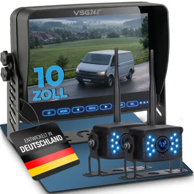 Produktbild von 10" FUNK-Set ELEMENT WIRED HD | mit 2 Kameras | Wohnmobil & LKW bis 21 Meter  RVS-24676