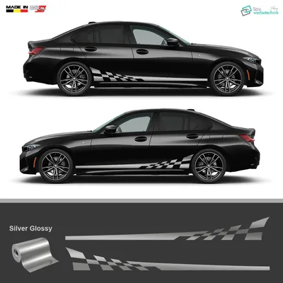 Produktbild von Auto Seitenstreifen Vinyl Aufkleber Racing Sticker Set – Grau - 230 x 26 cm