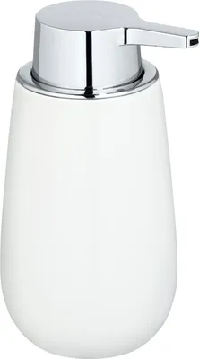 Produktbild von WENKO Seifen Spender Badi Weiß 320 ml Flüssigseife Lotion Dosierkopf Pump Bad WC