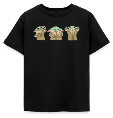 Produktbild von Star Wars: Mandalorian Grogu Posen Kinder T-Shirt, 122/128 (7-8 Jahre), Schwarz