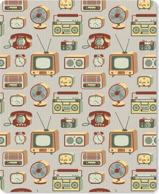 Produktbild von MuchoWow® Mauspad Mousepad Radio - Telefon - Retro - Muster 30x40 cm - Mousepads - Maus Mat - Pad - Mausunterlage - Mausmatten