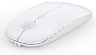 Produktbild von Kabellose Maus Ergonomische Wiederaufladbare Funkmaus Leise 3D USB Mini Optische Funk Maus 1600 DPI Ultra DüNne Tragbare Leichte Maus Weiß minimalist