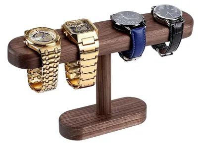 Imagen del producto de Soportes para exhibición de relojes tipo "T", estanterías para organizar pulseras de madera