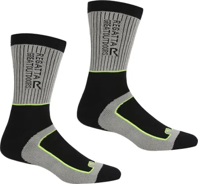 Produktbild von Regatta - "Samaris 2 Season" Socken für Herren (2er-Pack) RG5825 (43 EU - 47 EU) (Stahlfarben/Limone)