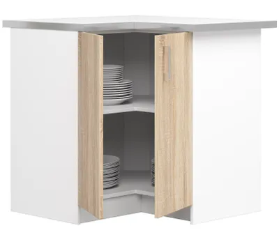 Produktbild von AKORD Furniture Factory KS0PLIMBIA010, 2 Tür(en), 2 Regale, Weiß, Drehtür, 16 mm, 445 mm