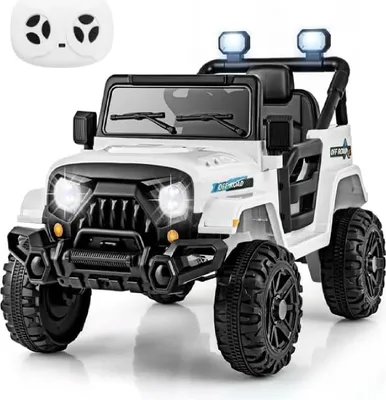 Produktbild von GOPLUS Elektroauto 12V Kinder, Kinderauto mit 2,4G-Fernbedienung, Musik, Hupe, LED-Leuchten, robuste Sicherheitsgurt& Sicherheitsgurt, Weiß