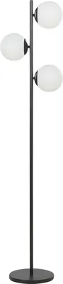 Obrázek produktu pro BELIANI Stojací lampa Černý kov 15 x 15 x 153 cm Světelné osvětlení 3 kulaté stínidla Bílé moderní