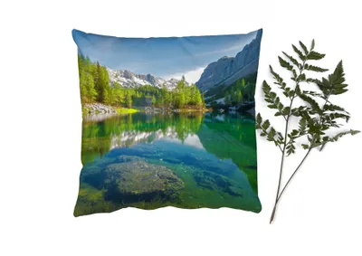 Produktbild von MuchoWow® Zierkissen Sofakissen Wohnzimmer Dekokissen 45x45 cm Wasser - Berge - Felsen - Schlafpolster - Polster für das Sofa