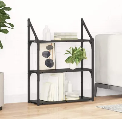 Image de Maison Exclusive - Étagère murale aspect chêne noir 60 x 21 x 78,5 cm Matériau dérivé du bois