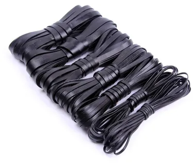 Flaches Lederband, geflochten, 10 mm x 5 m, schwarz, DIY