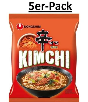 Produktbild von Kimchi Instant Nudeln 5er Pack (5 x 120g) Instantgericht Instantnudeln