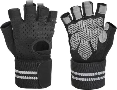 Produktbild von Halbe Finger Sporthandschuhe Atmungsaktiv und rutschfest Dünne Schwarze Workout Handschuhe Für Übung Radfahren Gym M