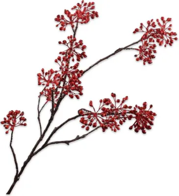Produktbild von Silk-ka Kunstblume - Seidenblume - Kunstzweig - Beerenzweig rot 108cm
