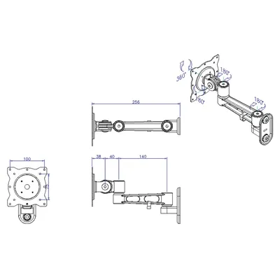 Zdjęcie produktu dla ROLINE 17.03.1197, 10 kg, 75 x 75 mm, 100 x 100 mm, Czarny