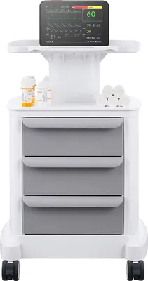 Produktbild von SucceBuy 4-stöckiger Laborwagen, Mehrzweckwagen mit 3 Schubladen und 1 oberem Tablett, mobiler medizinischer Wagen mit ABS-Material, Rollwagen mit 4 leisen Rädern für Labor, Klinik, Krankenhaus, Weiß