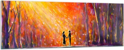 Produktbild von Bilder auf glas - Wald Baum Natur - 90x30cm - Glasbilder - Wandbilder - Kunstdruck - zum Aufhängen bereit - Wanddekoration aus Glas - Glas Bilder - Wandbild auf Glas - Einteilig - GAB90x30-3965