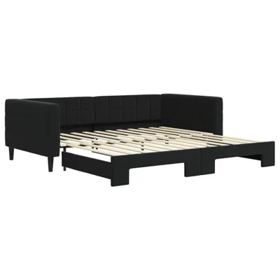 Produktbild von vidaXL Tagesbett Ausziehbar Schwarz 100x200 cm Samt