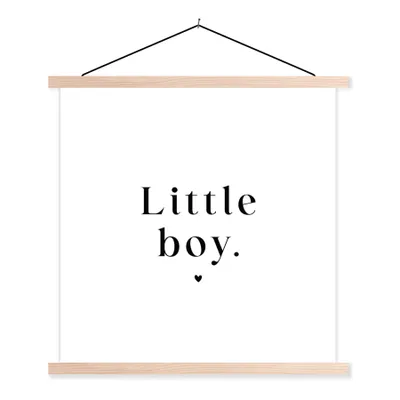 Produktbild von MuchoWow® Textilposter Kinder - Sprichwörter - Kleiner Junge - Zitate - Jungen 120x120 cm mit holzfarbenen Rahmen - Textil-Poster