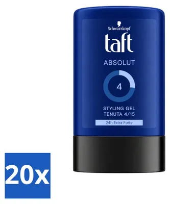 Zdjęcie produktu dla 20 sztuk żelu do włosów Schwarzkopf Taft Absolut dla mężczyzn - długotrwałe utrwalenie - 300 ml - zestaw ekonomiczny