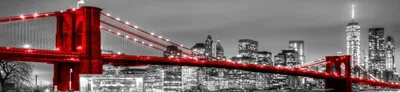 Obrázek produktu pro HUBDECO Samolepicí kuchyňská tapeta Fototapeta s matným laminátovým povrchem na dlaždice, plexisklo, nábytek, skříně, zrcadla Night Bridge New York, 260 x 60 cm