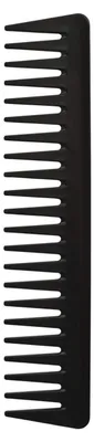 Zdjęcie produktu dla Grzebień do włosów, włókno węglowe, czarny, szerokie zęby, odporny na wysokie temperatury, antystatyczny, 19 cm