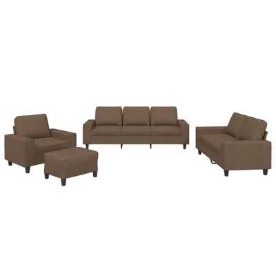 Produktbild von vidaXL 4-tlg. Sofagarnitur Braun Stoff