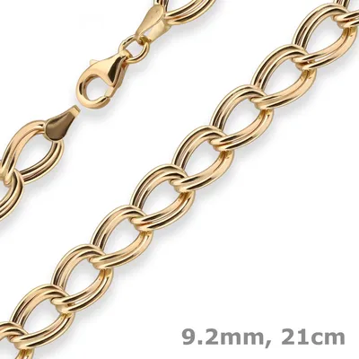 9-2mm-Armband-Zwillingspanzerkette-aus-585-Gelbgold-21cm