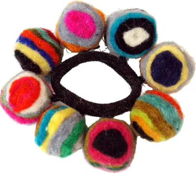 Produktbild von Haargummi `Filzkugel` - Bunt, Mehrfarbig, Haarspangen, Haarschmuck