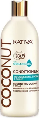 Obrázok produktu pre KATIVA COCONUT Conditioner, Ženy, Neprofesionálny vlasový kondicionér, Poškodené vlasy, Suché vlasy, Vysušené vlasy, Citlivé vlasy, Všetky farby, Hydratačný, Lesk, Zmäkčovadlo, 500 ml