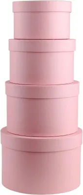 Produktbild von Famanu Geschenkverpackung Aufbewahrungsbox mit Deckel rund - Karton Set von 4