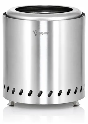 Produktbild von BBQ-Toro Edelstahl Feuerstelle raucharm, Silber, Ø 22 x (H) 25 cm, raucharmer Feuerkorb
