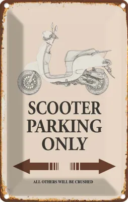 Produktbild von vianmo Blechschild 18x12 cm Scooter Parking only all others Parkplatzschild