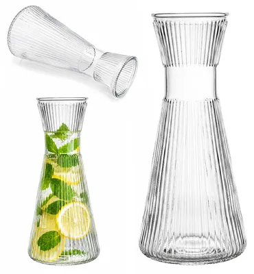 Zdjęcie produktu dla Karafka Szklana 1L do Wody Lemoniady Uniwersalna Dzbanek na Sok Pojemnik