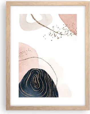Produktbild von Gerahmtes Poster - Rahmen in heller Eiche - Abstraktion Modern Grafik - 30x40 cm - Wand Bild - Wanddeko - Wandbilder - Wandposter - Bilderrahmen - Bilder - Kunstdruck - Wandbild - P2NPA30x40-4217