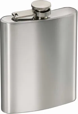 Produktbild von Flachmann „Bombay“ 90 ml gebürsteter Edelstahl mit Deckel