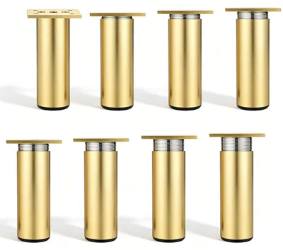 Productafbeelding van Set van 8 Verstelbare Meubelpoten van 10 cm in Goud