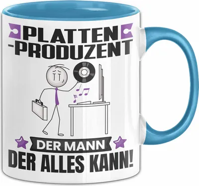 Produktbild von Plattenproduzent Tasse Geschenk für Plattenproduzent Der Mann Der Alles Kann Geschenkidee zum Geburtstag (Blau)