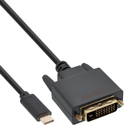 Immagine prodotto di Cavo display USB InLine®, da spina USB-C a spina DVI, 1 m