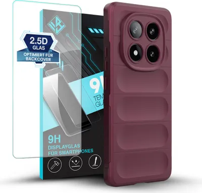 A smartphone case and screen protector are displayed against a white background.