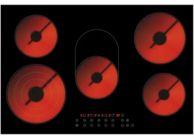 Produktbild von PKM EB-C5-3KBTCF, Schwarz, Integriert, 77 cm, Keramik, Glaskeramik, 5 Zone(n)